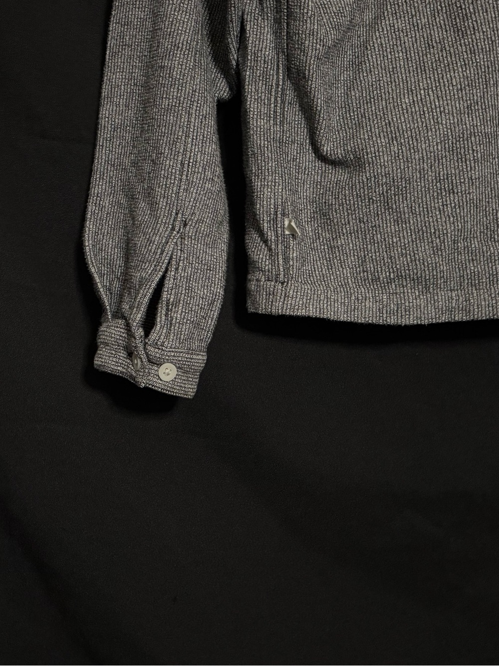 Gray Button-Front Cotton Jacket - Picture 4 of 5
